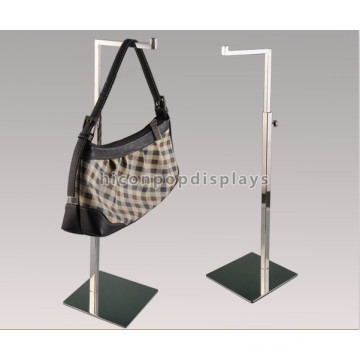 Useful Bag Retail Store Fixture Adjustable Stainless Steel Hanging Single Hand Bag Display Stand